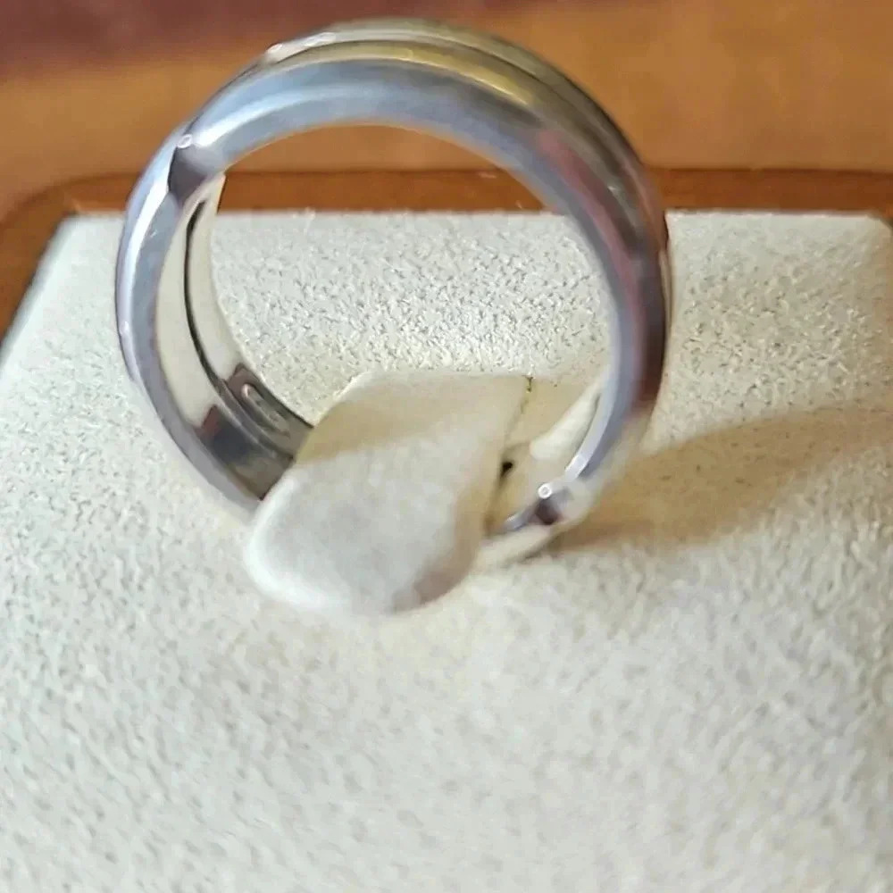 Gucci Interlockong G Logo 925 Sterling Silver Ring, Size 4.5 - Picture 3 of 5